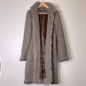 Vintage DKNY Wool Duster Coat Overcoat Top Coat Streetwear Donna Karen New York